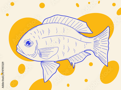 Vector Fish Illustration. This EPS file contains a detailed and attractive vector illustration of a fish.