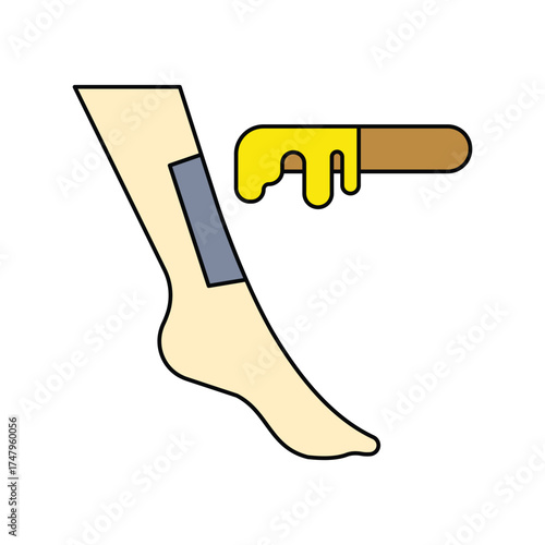 wax icon with white background vector stock illustration