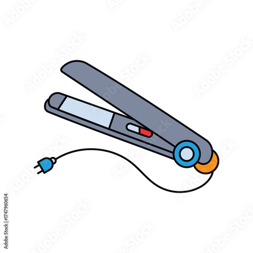 hair straightener icon with white background vector stock illustration