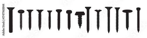 screw silhouette white background