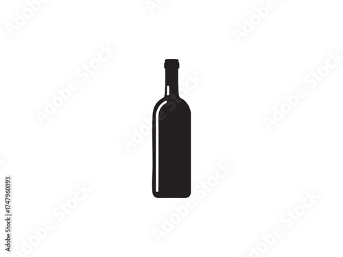 Wine Bottle Silhouette Vector – Simple and Modern Drink Icon