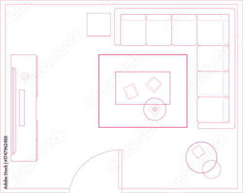 Detailed architectural floor plan drawing showcasing a residential building's layout. Features clear room divisions, dimensions, and construction lines for accurate representation of spaces and flow.