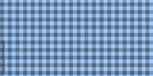 Abstract geometric concept featuring a simple blue and gray checkered plaid pattern, a versatile seamless texture for backgrounds and textiles