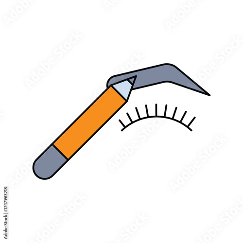 eyebrow pencil icon with white background vector stock illustration
