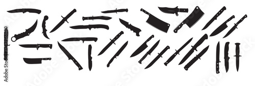  knife silhouette white background vector illustration