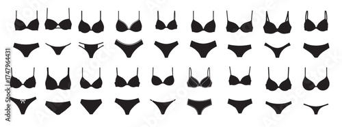 lingerie silhouette white backgroun vector illustration