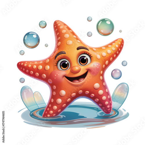 Isolated on a white background, the red sea star is a striking marine animal close-up