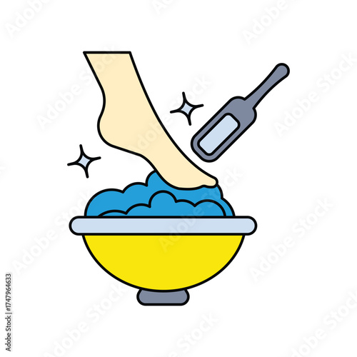 Pedicure  icon with white background vector stock illustration