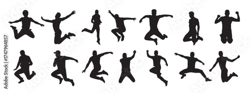 man jumping silhouette vector illustration
