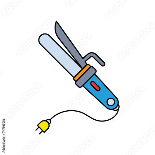 Hair Curler  icon with white background vector stock illustration