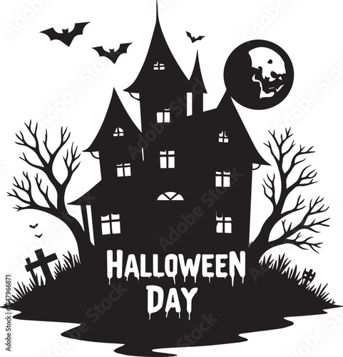 halloween background with haunted house