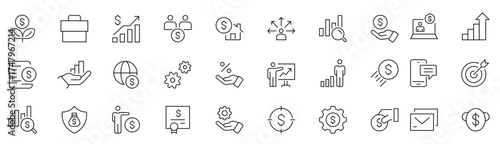 SEO and promotion line icons collection. Big UI icon set. Thin outline pack. set of marketing icons, SEO, website, social media, sales online advertising. Solid vector symbol illustration.