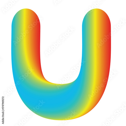 Colorful Abstract 3D Number and Letter Design with Rainbow Font and Metallic Elements