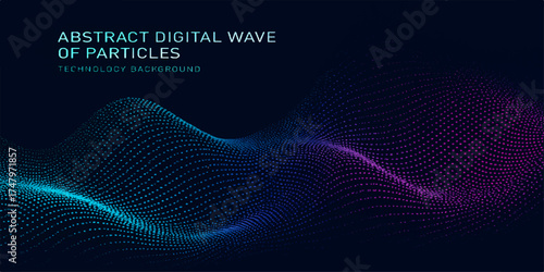 Abstract blue wave vector background with flowing lines and futuristic digital design