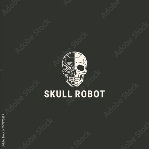 Free Download Skull Robot logo style icon design template vector illustration - GFXLoad