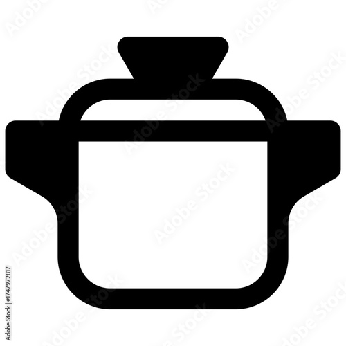 Pot. Outlined stroke vector icon with black-filled details.