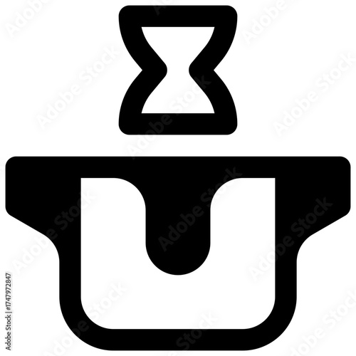 Stew. Outlined stroke vector icon with black-filled details.