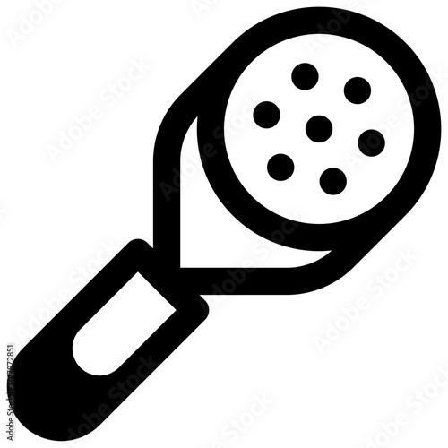 Potato masher. Outlined stroke vector icon with black-filled details.