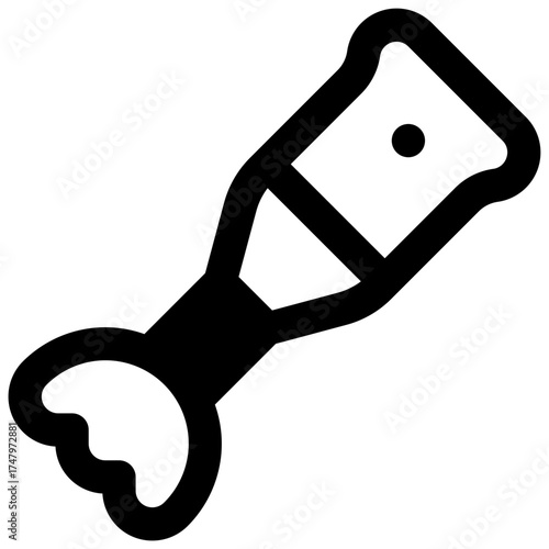 Stick blender. Outlined stroke vector icon with black-filled details.