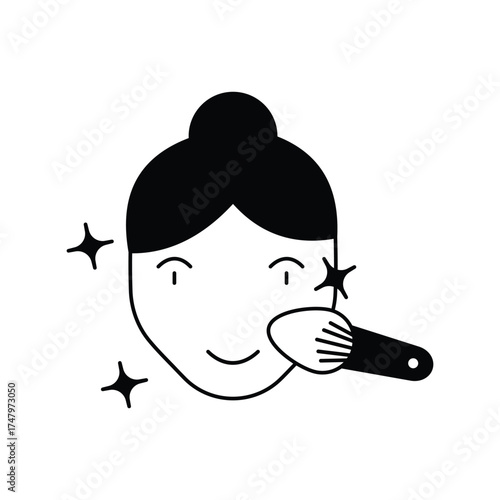 make up icon with white background vector stock illustration