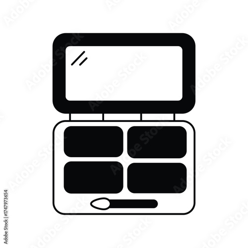 eye shadow icon with white background vector stock illustration