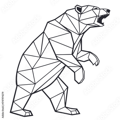 Polygon Bear Vector Shards Mascot Logo Illustration for Modern Geometric and Creative Branding Design

