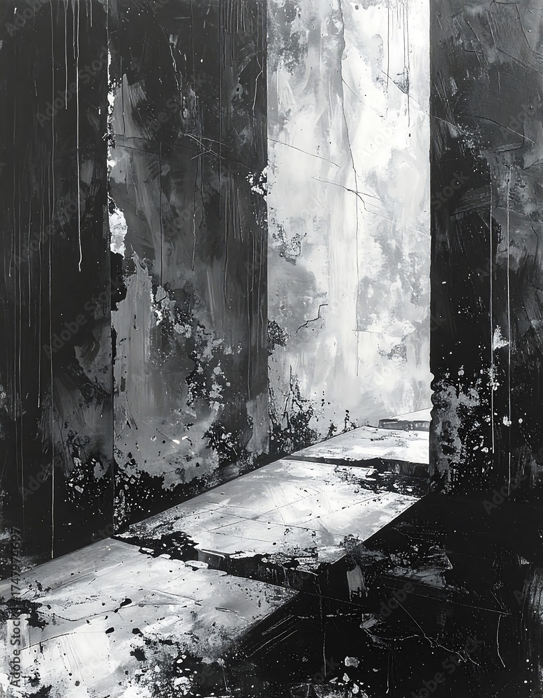Fototapeta premium Abstract Passage - A Study in Light and Shadow.