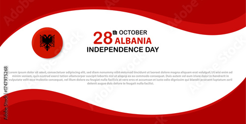 Albania Independence Day Graphic – 28 October Red and White Celebration Banner