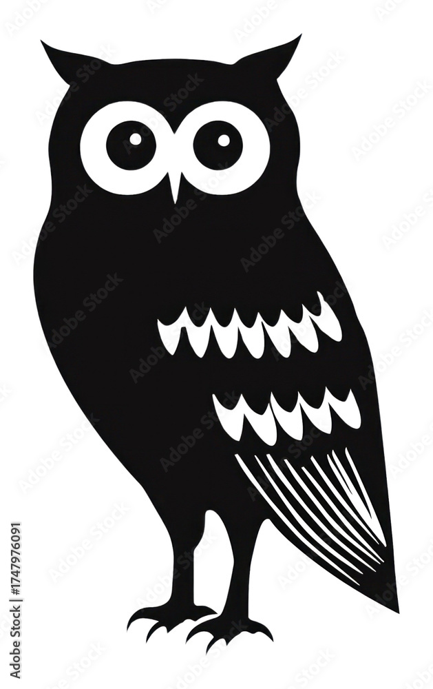 Fototapeta premium PNG Owl silhouette stencil animal shark.