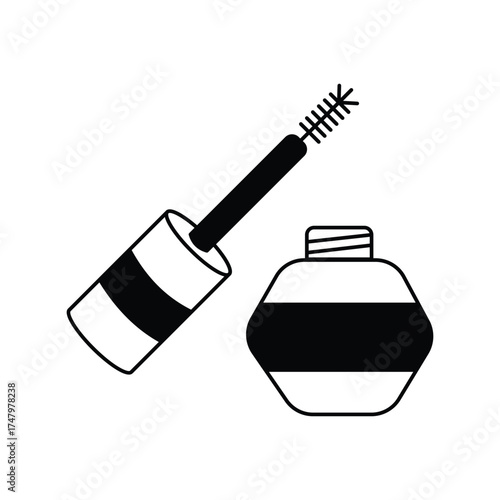 mascara icon with white background vector stock illustration