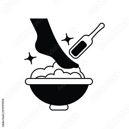 Pedicure  icon with white background vector stock illustration