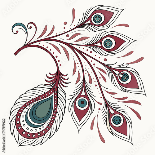 Bohemian style mandala, ornate patterns inspired by textiles and tapestries