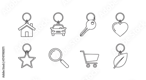 Collection of hand drawn sketch style charms and pendants for jewelry and crafts vector