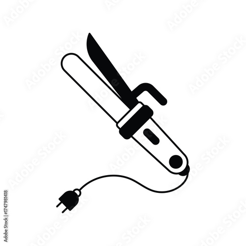 Hair Curler  icon with white background vector stock illustration