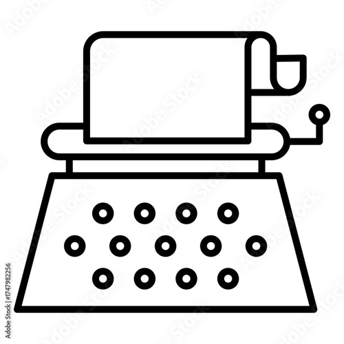 Retro Stenographer Device Outline Icon