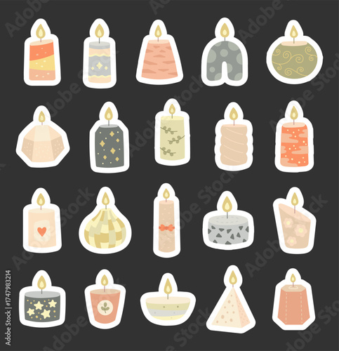 Candle flame set in scandinavian style