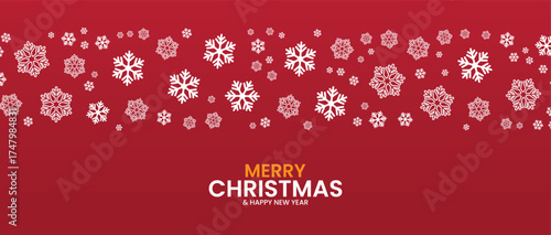 Christmas red background banners with snowflake design. Vector illustration