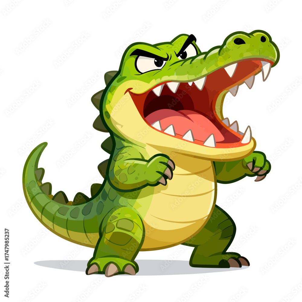 Fototapeta premium Angry Crocodile cartoon character
