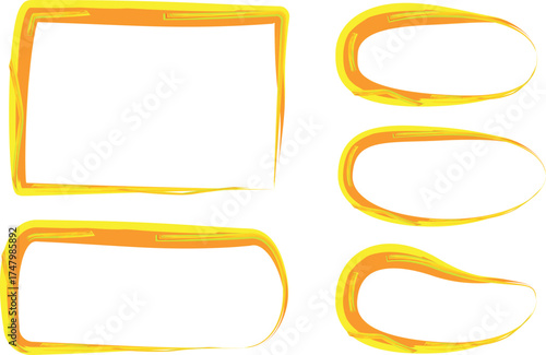 orange yellow bright pattern frames creative borders set