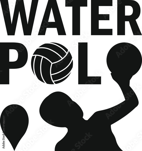 Water Polo T-shirt Design Vector Illustration
