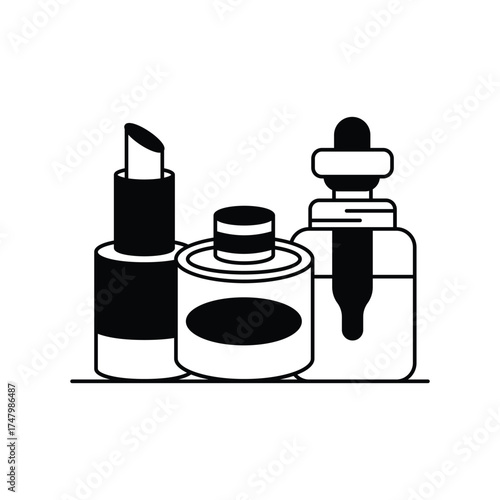 cosmetics icon with white background vector stock illustration