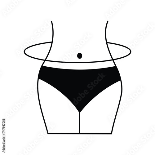 Weight Loss icon with white background vector stock illustration
