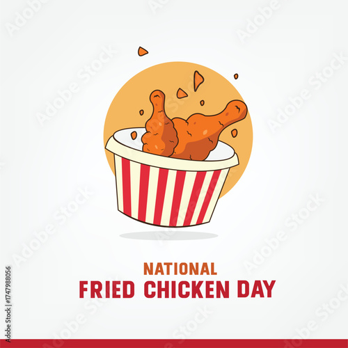 National Fried Chicken Day vector graphic great for National Fried Chicken Day celebration. flat design. story design. flat illustration. simple and elegant	