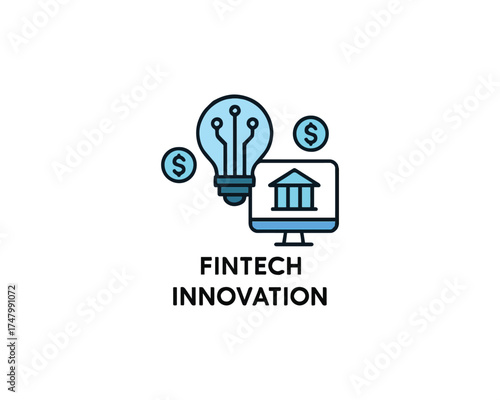 Fintech innovation icon vector design illustration.