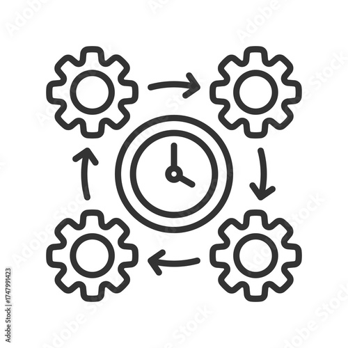 Busy Outline Icon Vector Illustration