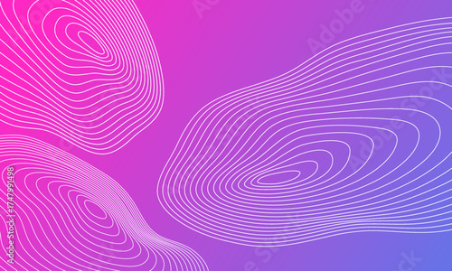 blue pink with round outlines circles shapes stroke with soft gradient abstract background