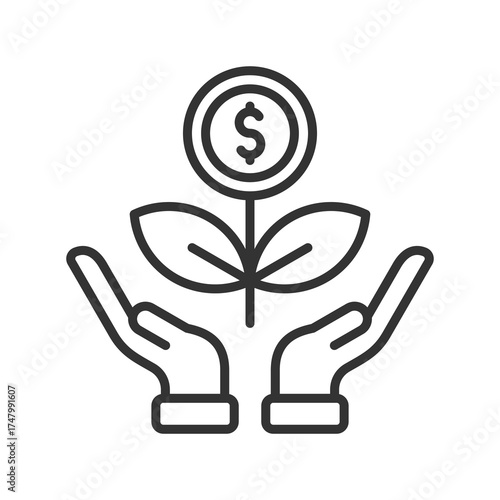 Investment Outline Icon Vector Illustration