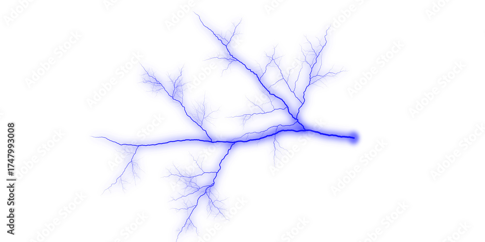 Fototapeta premium Blue lightning bolt with a transparent background for creative use isolated on transparent background