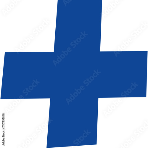 A Bold Blue Medical Cross Icon Representing Healthcare Services