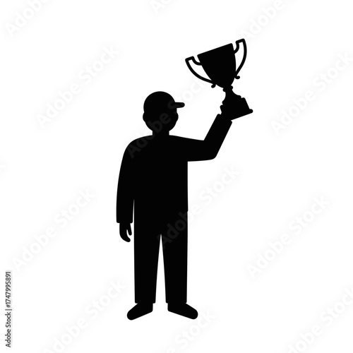 Man holding a trophy in celebration for International Men's Day  